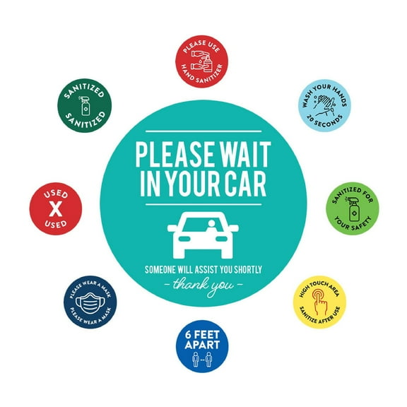 Koyal Wholesale Office Social Distancing Please Wait In Your Car, Someone Will Assist You Shortly Business Signs, 50-Pk