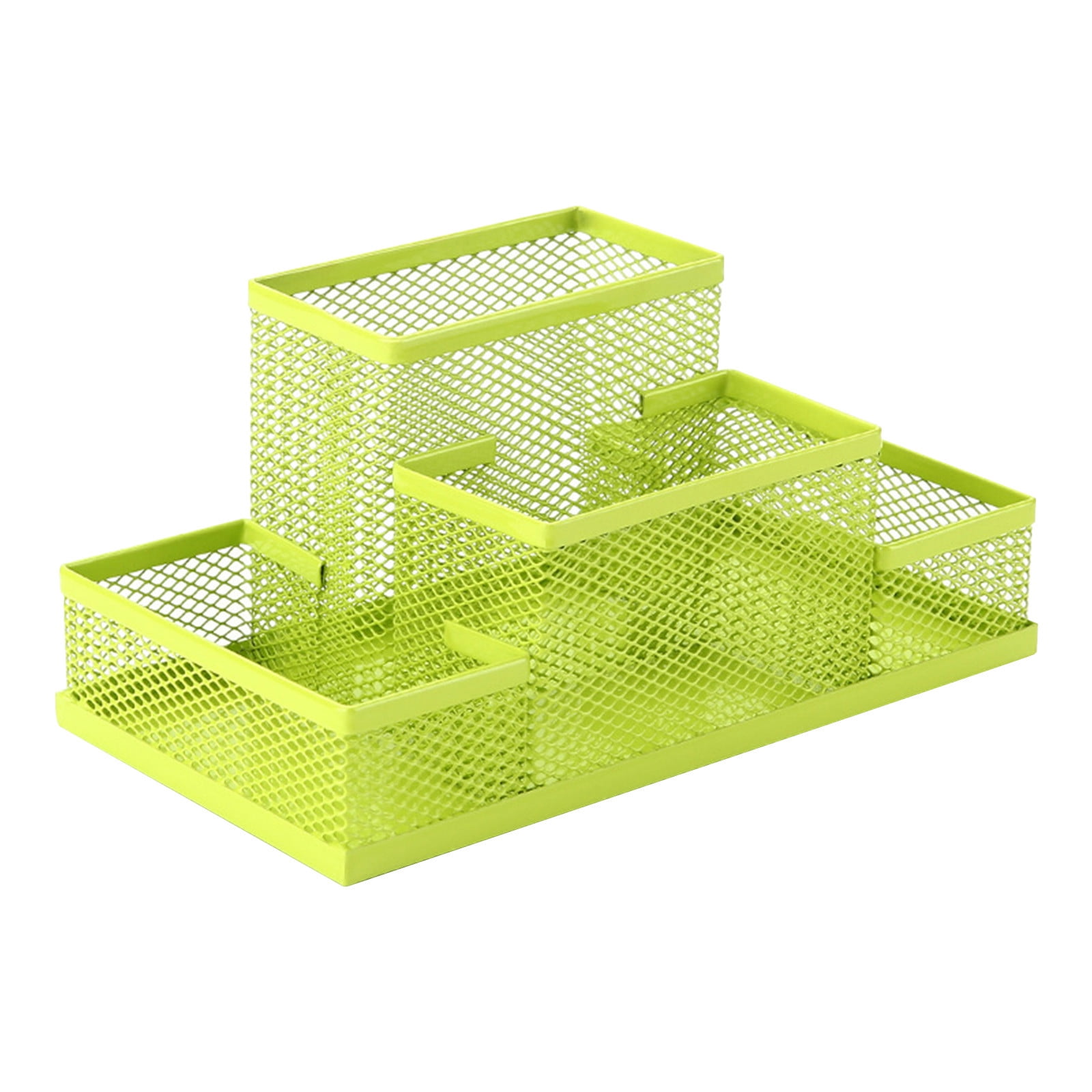 SDJMa Mesh Pen Pencil Holder with Post It Note Holders Desk Organizer