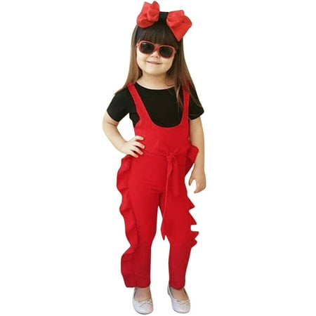 

AIMAOMI Toddler Frill Girls Baby Jumpsuit Kids Print Clothes Romper Sleeveless Solid Girls Romper&Jumpsuit H