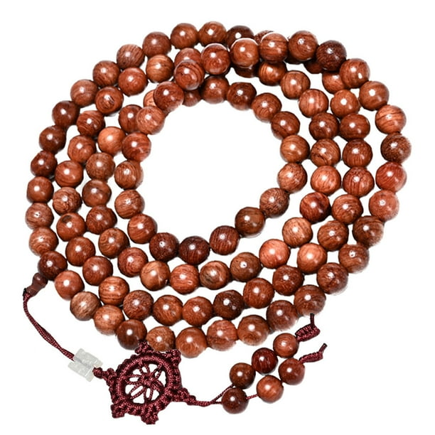 Pulsera de cuentas de Buda, de madera, para hombre (color madera)