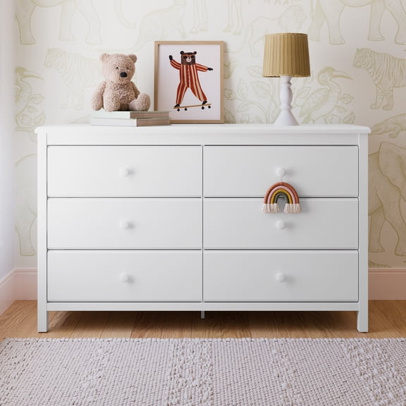 Storkcraft Alpine 6 Drawer Nursery Double Dresser, White