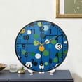 thumbnail image 4 of Yayeee Wall Clock Battery Operated 11.9" Silent Non-Ticking for Living Room, Blue Abstract, 4 of 8