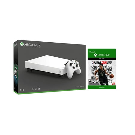 Microsoft Xbox One X 1TB Special White Edition 4K Ultra HD Console - NBA 2K19 Bundle