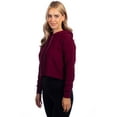 thumbnail image 4 of Next Level Womens Laguna Sueded Raw Edge Crop Hoodie, S, Maroon, 4 of 4