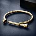 thumbnail image 4 of Gold Cuff Bangle Bracelet Stainless Steel Screw Bar Bracelet for Women, 4 of 4