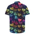 thumbnail image 4 of Weiqiqre Mens Shirts Funny Love Pattern Printed Short Sleeve Quick Dry Button Down Lapel Shirt, 4 of 5
