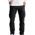 thumbnail image 2 of JTieacloth Casual Straight Summer Multi Pocket Men's Pants Overalls Trousers Men's Pants Casual Baggy Cargo Pants Black, 2 of 6