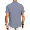 thumbnail image 5 of HAOMEILI Men's Casual Button Down Shirts Short Sleeve Linen Shirts Summer Beach Dress Shirt, 5 of 7