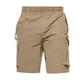 thumbnail image 4 of Mens Tactical Cargo Shorts With Zipper Pockets Quick Dry Elastic Waist Utility Shorts For Hiking And Work,Khaki,XXL, 4 of 5