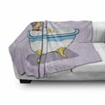 thumbnail image 3 of Comics Soft Flannel Fleece Throw Blanket, Superhero Fast Furious Relaxing in Bubble Bath Rubber Duck Art Print, Cozy Plush for Indoor and Outdoor Use, 50" x 60", Multicolor, by Ambesonne, 3 of 6