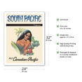 thumbnail image 2 of South Pacific - Fly Canadian Pacific Air Lines - Vintage Hawaiian Travel Poster c.1960s - Fine Art Matte Paper Print (Unframed) 24x32in, 2 of 4