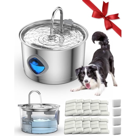Vetiflow - Vetiflow Water Bowl, Set It Once - Fresh Water 24/7, 100% Safe for All Dogs, Vetiflow Dog Bowl with Always Clean, Never Slimy, 108oz Stainless Steel Water Fountain