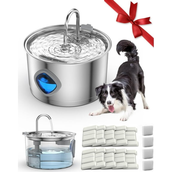 Vetiflow - Vetiflow Water Bowl, Set It Once - Fresh Water 24/7, 100% Safe for All Dogs, Vetiflow Dog Bowl with Always Clean, Never Slimy, 108oz Stainless Steel Water Fountain
