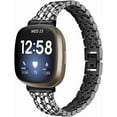 thumbnail image 1 of REQO Compatible avec Fitbit Versa 4&Versa 3 Bracelets, Bracelet de Remplacement en Acier Inoxydable Ajustable avec Bracelets à Diamants Incrustés de Céramique pour Fitbit Versa 4&Versa 3 Accessoires, 1 of 4