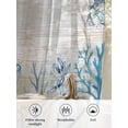 thumbnail image 6 of Sheer Curtains 63 inches Long, White Pumpkin Coastal Starfish Coral Shell Wood Grain Light Filtering Sheer Window Curtains Rod Pocket Voile Drapes for Bedroom Living Room, 52"W x 63"L 2 Panels, 6 of 7