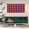 thumbnail image 2 of Picia Orange and Purple Plaid Pattern Party Banner, Festive Decoration, Holiday Banner, Celebration Decor, Event Banner, Reusable Party Banner-Small, 2 of 8