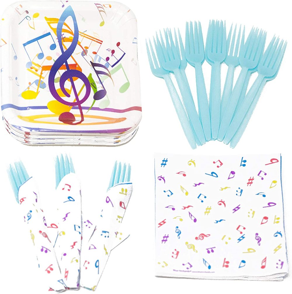 Music Value Party Supplies Pack (for 16 Guests), Music Themed Party Decorations, Music Note