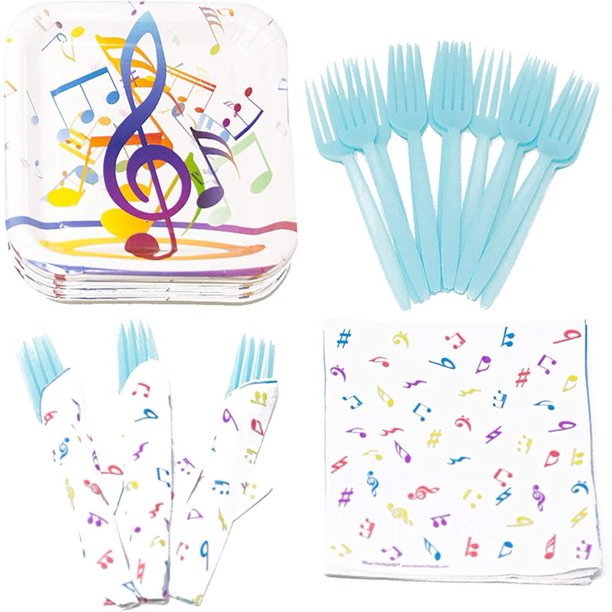 Music Value Party Supplies Pack (for 16 Guests), Music Themed Party Decorations, Music Note