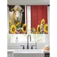 thumbnail image 2 of Sheep Sunflowers Sheer Curtains 2 Panels Set White Yellow Flower Bee Farms Animal Oil Painting Sheer Window Curtains Light Filtering Rod Pocket Voile Drapes for Bedroom Living Room 52"x54", 2 of 8