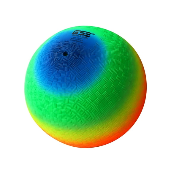 GSE Games & Sports Expert 8.5-Inches Classic Inflatable Rainbow Playground Ball, Kickball, Dodgeball, Handball for Kids Schools Indoor/Outdoor Play