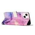 thumbnail image 3 of for iPhone 14 Wallet Case with Card Holder,Women Men RFID Blocking PU Leather Flip Cover Wrist Strap Magnetic Closure Credit Card Slots Marble Patterned Book Style Phone Case,Purple, 3 of 8