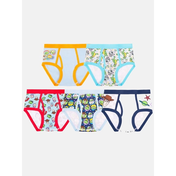 Toy Story Boys Cotton Brief Character Underwear, 5 pack, Size 4 to 8