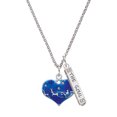 thumbnail image 1 of Delight Jewelry Silvertone Large Blue Flying Santa Heart with AB Crystals Silvertone Hope Anchors the Soul Bar Charm Necklace, 23", 1 of 4
