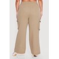 thumbnail image 4 of Women's Plus Size Gauze Knit Wide Leg Cargo Pants, 4 of 4