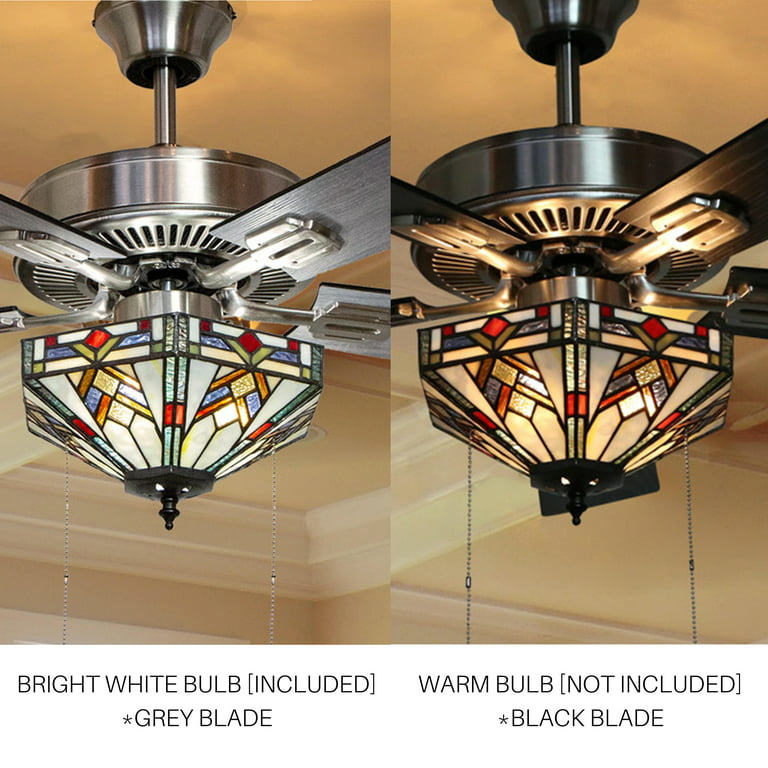 Stained Glass Mission Led Ceiling Fan