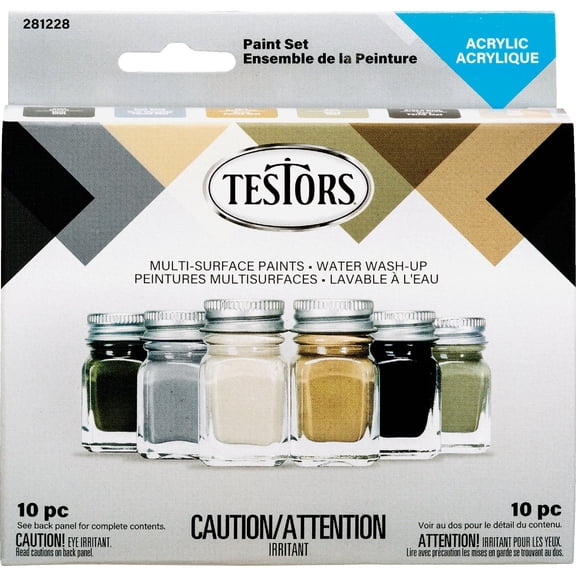 Testors Wooden Derby Car Acrylic Paint Sets - Camouflage Set of 6