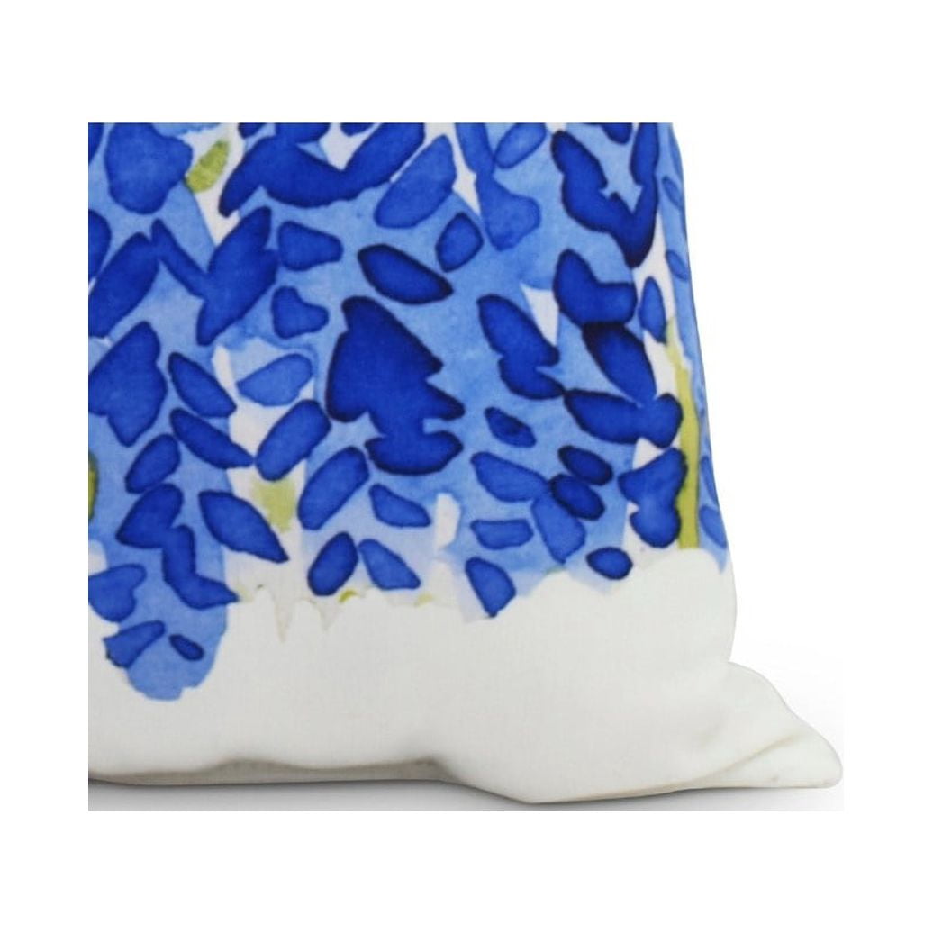Simply Daisy, 18" x 18" Flower Bell Blue Floral DecorativeOutdoor Pillow