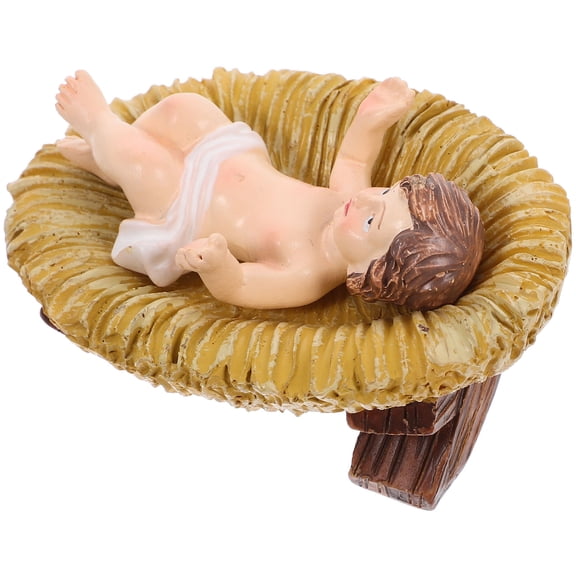 Resin Nativity Figurine of Baby Jesus for Christmas Religious Decor Multi Colorfully