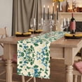 thumbnail image 2 of Green Blue Spring Floral 120 Inch Table Runner, Watercolor Flower Summer Farmhouse Dresser Scarf Cotton & Linen Tablerunner for Dining/Kitchen Island/Holiday Party Décor 13" x 120", 2 of 9