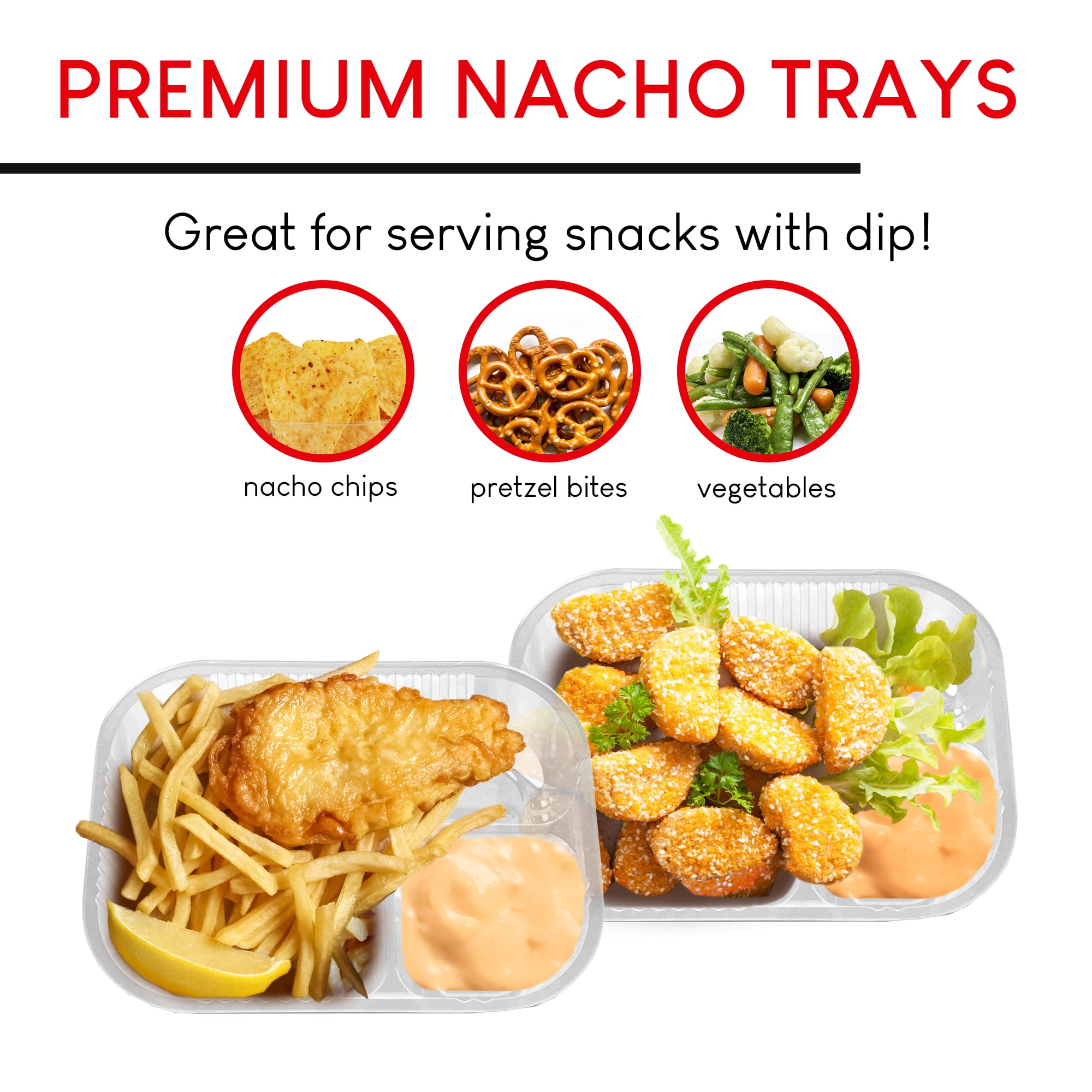 Stock Your Home 100 Pack Large Nacho Trays (22oz) - Disposable Food Boats for Nachos, Cheese Dip, Snacks - Party Supplies, Concession Stands, Movie Nights