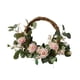thumbnail image 2 of Corona de rosas para puerta de entrada, flores artificiales, corona de primavera, hojas para inauguración de la casa, jardín, exterior, sala de, 2 of 8