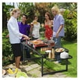 thumbnail image 2 of WDZS Folding Grill Table, Portable Picnic Table, Camping Table with Storage, Adjustable Height, 4.7ft Large Desktop ＆ 2 Wing Panels, Outdoor Grill Table for Party BBQ RV Picnic (Black), 2 of 9