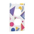 thumbnail image 2 of Yayeee Duplex Wall Plate 1-Gang 4.5"x2.7" Home Receptacle Light Switch Decorative Outlet Cover, Green Retro Shapes, 2 of 7