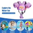 thumbnail image 7 of MoKo Swim Floaties Vest for 13-30lbs/30-70lbs, Children Water Wing Arm Floaties Equipment with Crotch Strap and Whistle, Purple Mermaid, 7 of 7