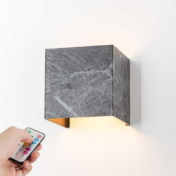Kiven Battery Operated Wall Sconces with Remote Control,Rechargeable Wall Lamp LED Indoor Up and Down,1-Light Dimmable Wall Lighting for Living Room Bedside Decor BD3072