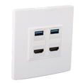 thumbnail image 1 of 4 Port Wall Plate, HD Multimedia Interface Ethernet Wall Plate 4K 60HZ 4.8Gbps Professional Easy Installation  for TV for Projector, 1 of 7