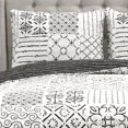 thumbnail image 2 of Lush Decor Charcoal Monique 3 Piece Reversible Print Pattern Quilt Set-Full Queen, 2 of 5