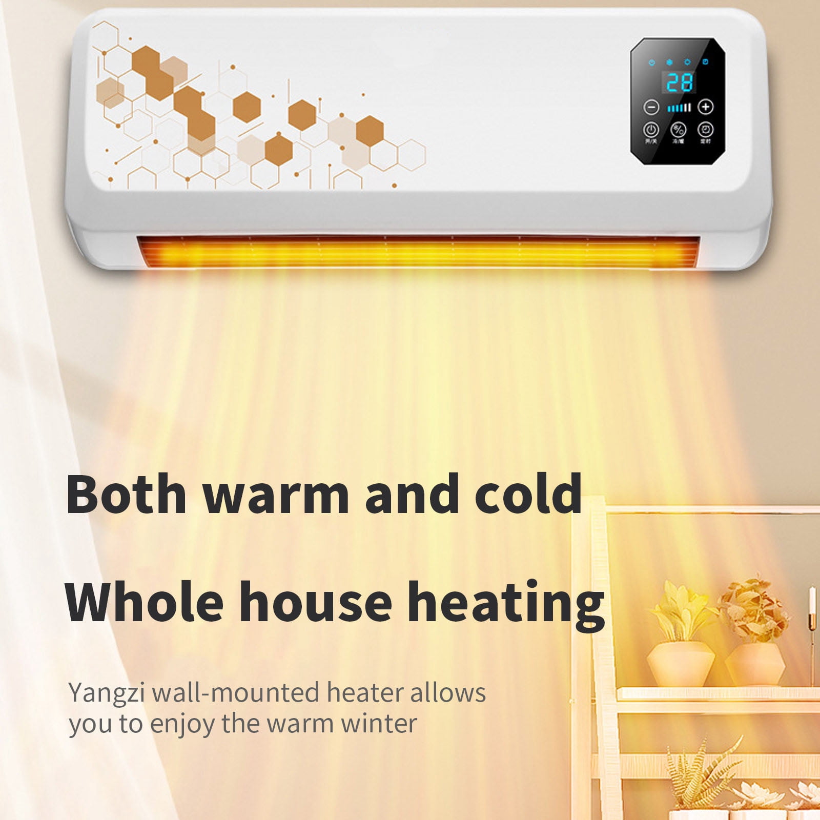 Wdhugt Wall Ac Split Max Aire Acondicionado Portatil 2 In 1 Portable Smart Air Fan Heater And Fan Combo With Digital Display Remote Split Air Conditioner for Home Office Bedroom Rated Power 2000W