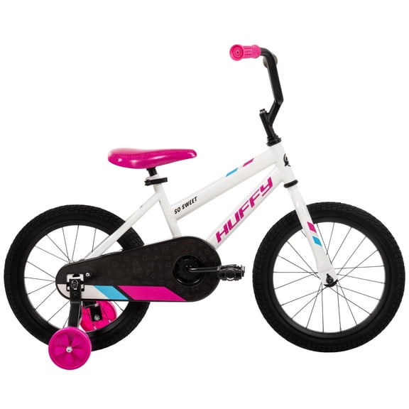 Huffy 16” So Sweet Kids’ Bike, Fits Riders 42”-48”, White/Pink, Youth, Girls