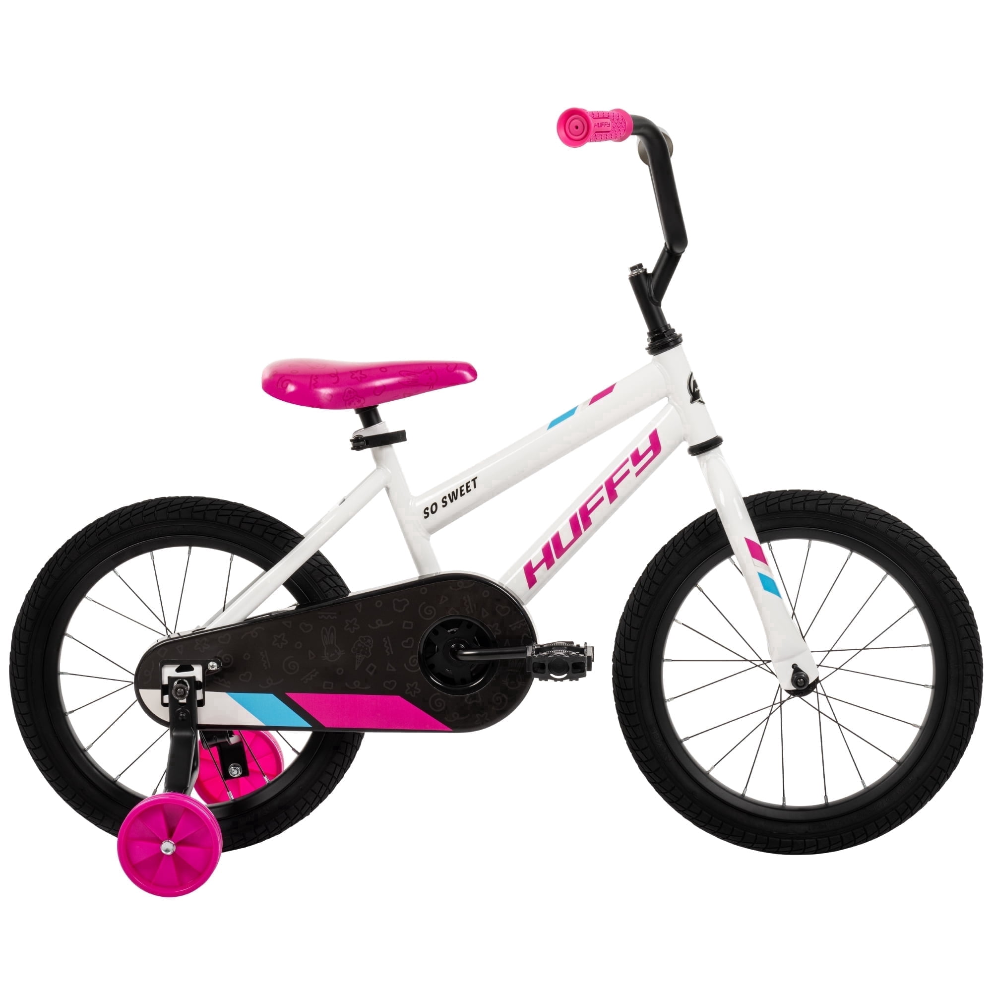 Huffy 16” So Sweet Kids’ Bike, Fits Riders 42”-48”, White/Pink, Youth, Girls