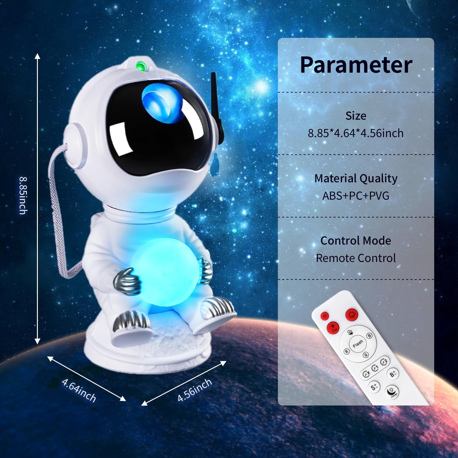 Astronaut Star Projector Galaxy Night Light, Space Projector, 2024 Upgrade Starry Nebula Ceiling Projection Lamp Remote Control for Party Wedding Garden Indoor Décor Gifts for Kids Adults Standing