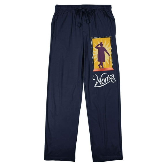 Wonka (2023) Willy Character and Title Logo Women's Black Graphic Drawstring Sleep Pants -XXL