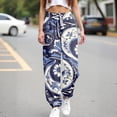 thumbnail image 2 of TRUBKH joggers for women linen pants women sweatpants women Women's Spring And Autumn Casual Trendy Loose Autumn Fragrance Long Pants summer clothes summer pants for women 2025 Blue L, 2 of 5