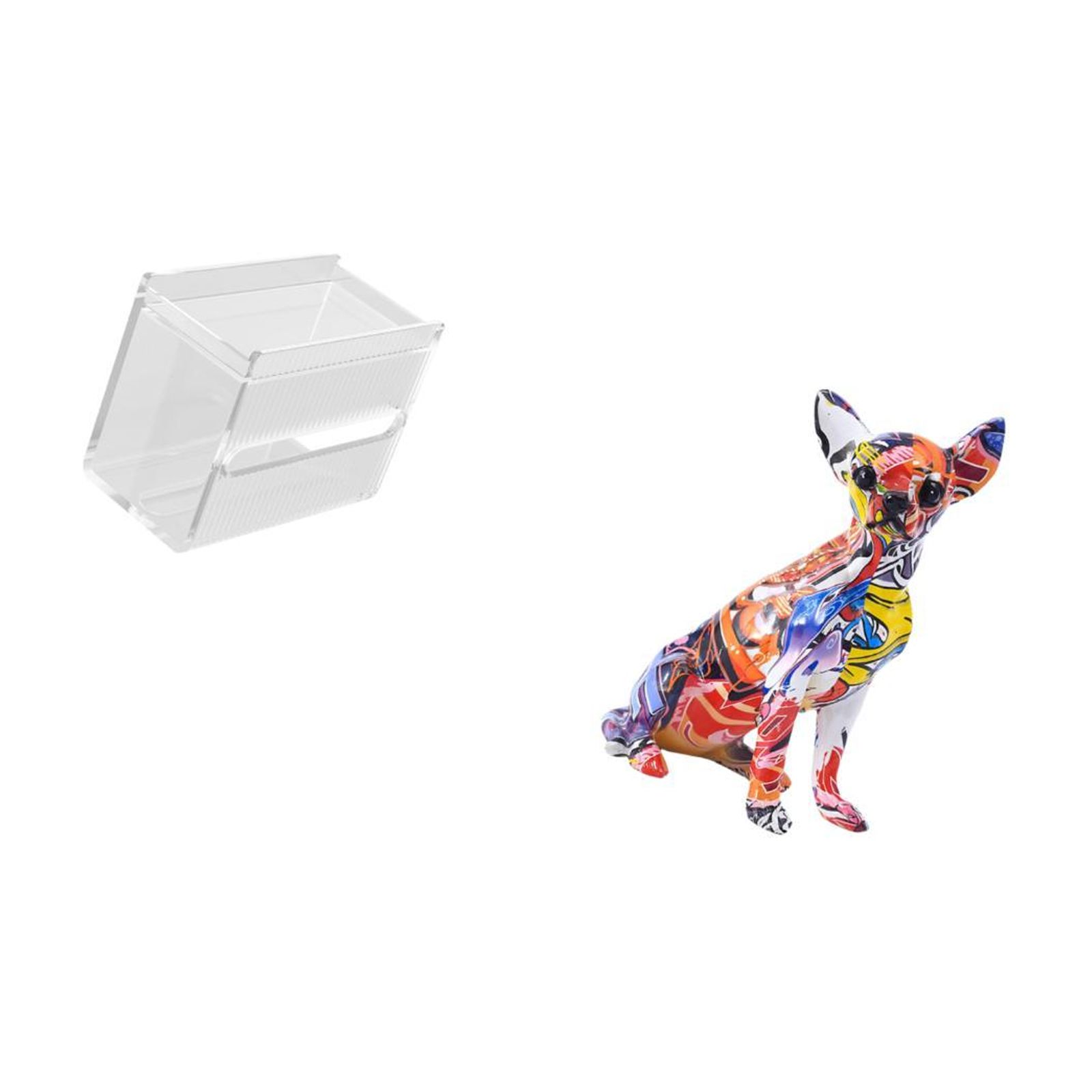 Fiocias Tissue Case Wall Mounted Toilet Paper Storage Box Acrylic Toilet Tissue Towel Holder Decorative Figure Dog Statue Crafted Graffiti Decor Modern