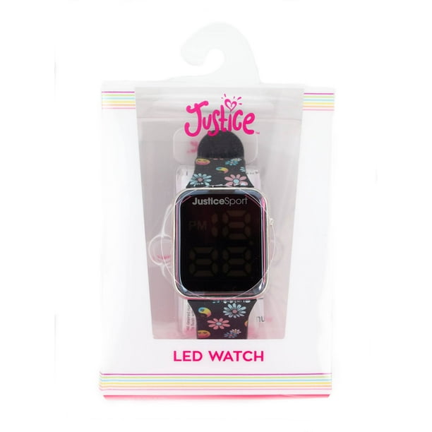 Justice Unisex LED Sport Watch in Black JSE4273WM