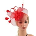 Workout Headband for Women 2023 Fascinator Hat Flower Feather Mesh Tea